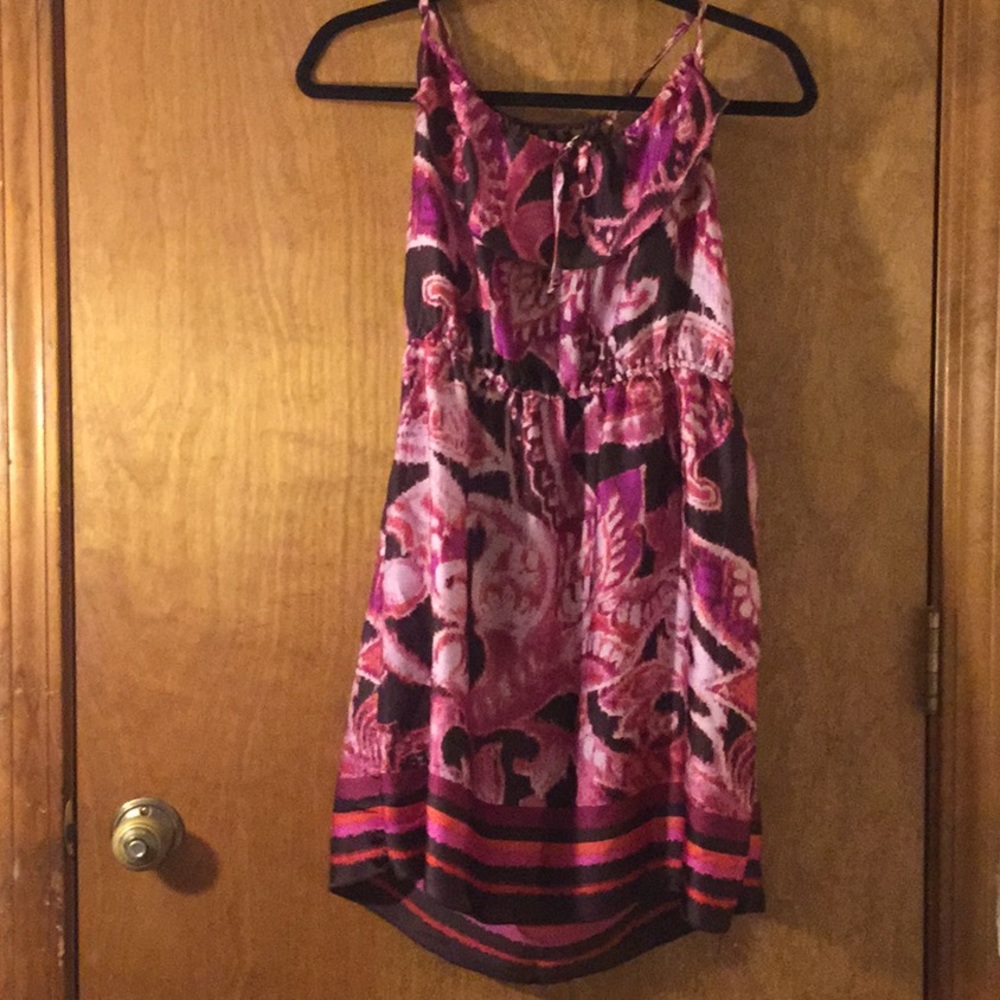 Pink and red/brown toned mini party dress